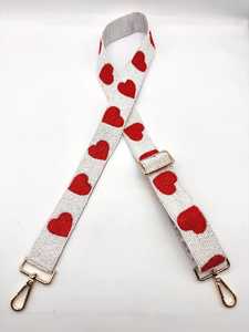 Heart Beaded Purse Strap Adjustable Clear <b>Bag</b> Accessory <b>Camera</b> Strap Queen of Hearts <b>Camera</b> Strap - Product Image 2