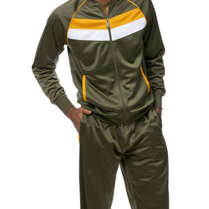 Veste de survêtement pour homme, violette, avec rayures jaunes et blanches, fermeture éclair intégrale, col montant, coupe classique, en polyester, pour l'automne - Product Image 5