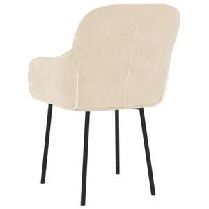 Ensemble de 2 chaises de salle à manger en velours crème, 100% polyester, construction en contreplaqué métallique - Product Image 6