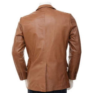 Chaqueta de Cuero Casual para Hombre con Textura Suave, Estilo Clásico, Logotipo Frontal, Impermeable y Ecológica para Uso Diario - Product Image 2