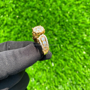 Anillo de Boda Minimalista Personalizable Chapado en Oro de 14K, Joyería Fina con Diamantes Naturales en Engaste de Pavé, Lujo para Mujeres y Niños - Product Image 2