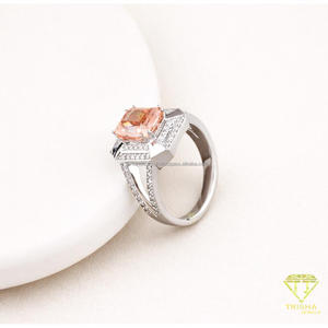 Luxury Fancy Pink Radiant Cut Lab Grown Diamond Engagement <b>Ring</b> in 14K White Gold Art Deco Halo <b>Split</b> Shank Bridal Promise <b>Ring</b> - Product Image 3