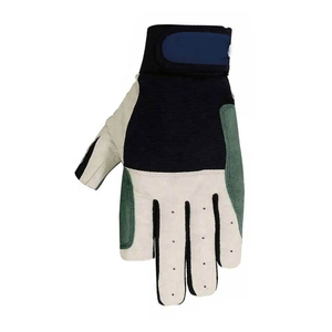 Guantes de pesca de medio dedo, de cuero verde y blanco, con cierre de gancho y bucle, unisex, para todas las estaciones, transpirables, ecológicos - Product Image 3