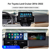 Layar Sentuh Android Baoshang 12.3+12.3 Inch Untuk Toyota Land Cruiser 2016-2022 Pemutar Video Radio GPS Navigasi Head Unit