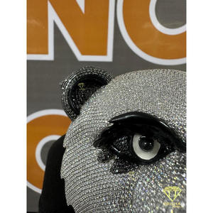 Colgante de Cabeza de Oso Panda con Diamantes Cultivados en Laboratorio, Joyería Hip Hop de Primera Calidad en Plata - Product Image 5