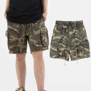 Pantalones Cortos Cargo de Hombre de Tallas Grandes con Bolsillos Laterales 3D Personalizados al por Mayor, de Alta Calidad, con Bordado Vintage y Cordón Ajustable, Estilo Camuflaje Urbano - Product Image 2