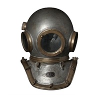 Casque de plongée vintage en métal, masque de plongée historique décoratif, casque nautique antique pour exposition maritime