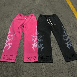 Acid Wash Printing Jogging <b>Trousers</b> For Men Wholesale Rate Best Cotton Fabric Oversized Flared Baggy Men <b>Trousers</b> - Product Image 1