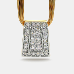 Collar con Colgante de Diamantes de Oro de 18K de Lujo, con Corte Brillante Redondo, Piedras Engastadas en Canal, Cadena de Serpiente, Unisex, para Uso Diario - Product Image 1