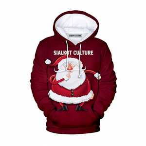 Vente en gros personnalisé Sialkot Culture SKT 3D Print Funny Santa Christmas Hoodie Unisex Pullover Ugly Sweater Streetwear - Product Image 6