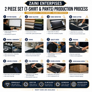 ชุดเสื้อยืดและกางเกงผ้าคอตตอนถักคุณภาพพรีเมียม 240 GSM เป็นมิตรกับสิ่งแวดล้อม สีดำทอง พร้อมโลโก้แบบกำหนดเองประดับด้วยคริสตัล สไตล์สตรีทแวร์ - Product Image 4