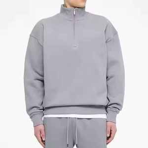 Sudadera con capucha cortavientos de moda casual para hombre, estilo nuevo, con cremallera de cuarto y logotipo personalizado, cierre vertical. - Product Image 4