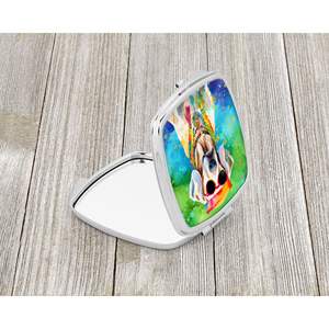 Miroir de maquillage de voyage pour femmes et filles Design compact pliant avec cadeau décoratif Hippie Dawg pour les amoureux de Weimaraner - Product Image 2