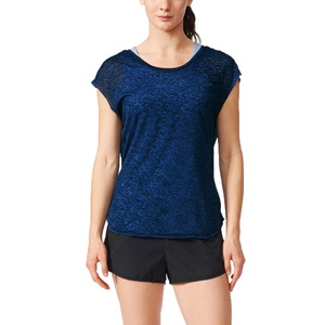 T-shirt en satin de polyester pour femme, coupe ample, col rond, couleur unie, broderie plate personnalisée, séchage rapide, haute qualité - Product Image 6