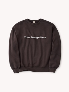 Men's <b>Black</b> Pullover <b>Sweatshirt</b> Crew Neck Minimalist Solid Color Heat Transfer Printing Front Logo Custom Made <b>Sweatshirt</b> - Product Image 3