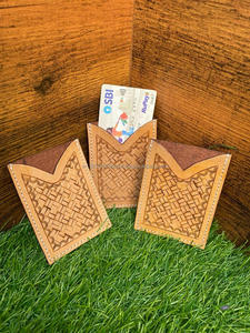 Véritable porte-cartes en cuir usiné sculpté à la main étui porte-carte Rectangle étui porte-carte de crédit mignon petit étui à carte de mode occidentale - Product Image 3