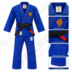 Kimono de Jiu Jitsu Brasileño Personalizado, Uniforme de Artes Marciales para Entrenamiento con Logotipo Bordado de tu Club, Gimnasio o Equipo - Estándares IBJJF - Product Image 4