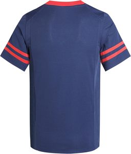 Camiseta Deportiva de Manga Corta con Cuello en V Azul Marino para Hombre con Rayas Rojas, Camiseta Informal de Poliéster de Secado Rápido para Verano - Product Image 2