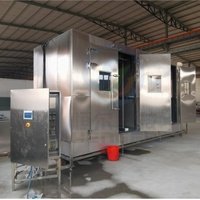 Chariot de lavage personnalisé pour usine alimentaire, avec étagères et roulettes, idéal pour la désinfection des chariots.