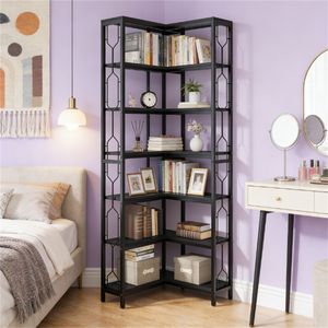Libreria ad Angolo Verticale e Scaffale Espositivo per Piante e Libri, Elegante Libreria - Product Image 2