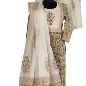 สินค้ามาใหม่ แบรนด์ RN ชุดสัลวาร์ คามีซ ผ้าฝ้ายแท้ พิมพ์ลายสวยงาม ชุดเสื้อ-กางเกง-ผ้าคลุมไหล่ แห้งเร็ว เหมาะสำหรับฤดูร้อนและฤดูใบไม้ผลิ คุณภาพหรูหรา ราคาขายส่ง - Product Image 1