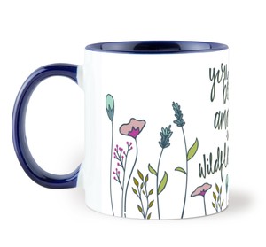 Taza de Café de Cerámica con Diseño de Flores Silvestres, Acabado Brillante, Construcción Duradera, Asa Cómoda, Perfecta para el Hogar, la Oficina o como Regalo - Product Image 1