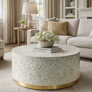 ILAHI's Bone Inlay <b>Table</b> Modern Design Agate Detailing <b>Storage</b> Portable Home Furniture - Product Image 1