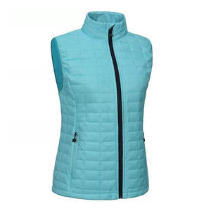 Gilet matelassé unisexe léger et écologique en Spandex/Polyester avec fermeture éclair, sans manches, pour l'équitation, couleur turquoise - Product Image 2