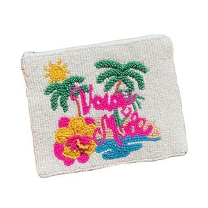 Monedero Cuadrado Bordado a Mano con Diseño Floral, Multicolor, Hecho a Mano con Cuentas de Semillas, Monedero de Oso con Bordado - Product Image 1