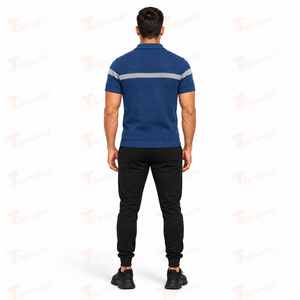 Oversize Vintage Short Sleeve Men's 100% Cotton for <b>Polo</b> T-<b>Shirt</b> Breathable Polyester with <b>Striped</b> Logo Print Casual Golf Wear - Product Image 4