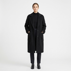 Abrigo largo de lana para mujer, estilo gabardina, doble botonadura, hasta la rodilla, de lujo, cálido, con dos bolsillos, para otoño e invierno. - Product Image 2