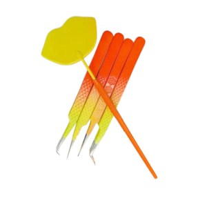 Professional Two Tone Custom Lash Extension Tweezers Stainless Steel Diamond Grip Pointed Tip Eyelash Care Beauty <b>Tool</b> - Product Image 1