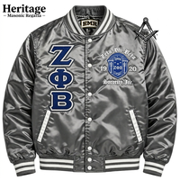 Veste de coach en satin blanc Zeta Phi Beta sur mesure, fermeture à bouton unique, respirante, écologique, automne-hiver