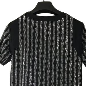 100% Cotton <b>Mens</b> <b>T</b>-<b>shirts</b> O-Neck High Quality Short Rhinestone Embroidery Loose Casual Party Club Fashion Streetwear Worsted - Product Image 6