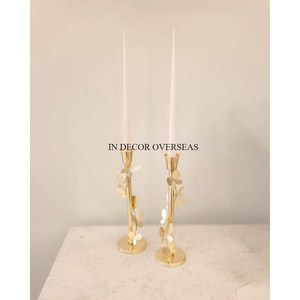 Gold Plated Superior Quality Metal Made Candlestick Holder Set 5 Tiered Rings Gold Finish Home <b>Decoration</b> <b>Table</b> Centerpiece - Product Image 6