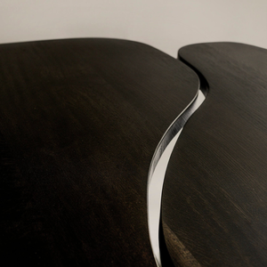 Elegante Juego de Mesas de Centro Encajables de Madera de Teca Sólida con Acabado Oscuro, Mesa de Centro Moderna y Orgánica para el Hogar y Hoteles - Product Image 6