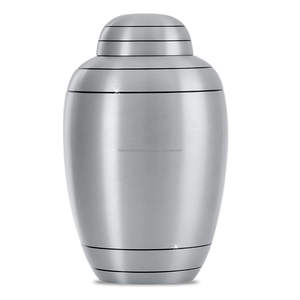 Silver & Black Adult Cremation Urn for Ashes Large Human Burial Urn for <b>Last</b> <b>Remains</b> Wholesale Funeral Supplies - Product Image 2