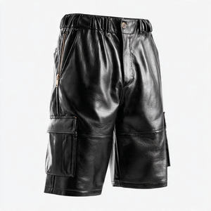 Pantalones Cortos de Motociclista para Hombre, de Cuero Genuino y Cuero Sintético, Estilo Urbano, Transpirables, Resistentes al Viento, Talla Grande, Estilo Vintage - Product Image 4
