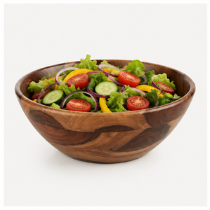 Grand saladier en bois d'acacia naturel, fait main, écologique, pour fruits et collations, logo personnalisé, vente en gros - Product Image 4