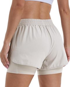 Shorts Deportivos 2 en 1 para Mujer, Cintura Alta, con Forro, Cierre y Bolsillos, Spandex/Poliéster - Product Image 4