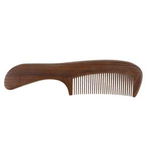 Peigne à queue de rat en bois de santal vert antistatique à dents fines pour démêler et sectionner les cheveux - Product Image 6