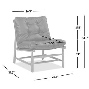 Fauteuil d'appoint Oxford 26,5 pouces en cuir noir, style Mid-Century Modern, pour salon - Product Image 1