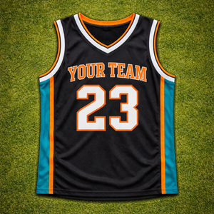 Fabricante de camisetas de baloncesto personalizadas OEM, de secado rápido, transpirables, 100% poliéster, con nombre y número del jugador bordados. - Product Image 1