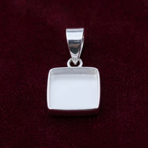 Tending 925 Sterling Silver Square Bezel Pendant Minimalist <b>Blank</b> Stone Setting Charm Geometric Handmade Custom DIY Jewelry - Product Image 1