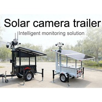 Caméra de sécurité mobile à panneaux solaires pour utilisation à long terme, remorque solaire portable pour la surveillance extérieure