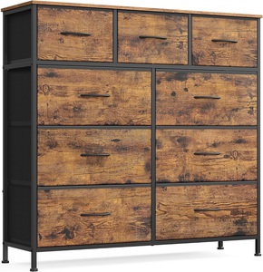 ตู้ลิ้นชักสีน้ำตาลสไตล์โมเดิร์น 9 ช่อง สำหรับเฟอร์นิเจอร์ห้องนอน - Product Image 1
