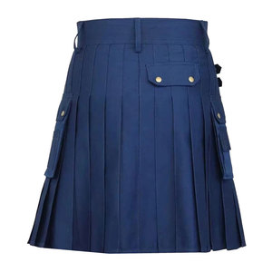 Kilt Utilitario de Algodón Azul Marino Escocés Hecho a Mano para Hombre, Venta al Por Mayor 2026 - Product Image 3