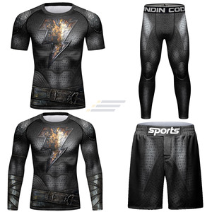Conjuntos de 2 Piezas para Hombre, Diseño Personalizado sin Costuras, Camiseta Deportiva y Pantalones Cortos de Compresión - Product Image 6