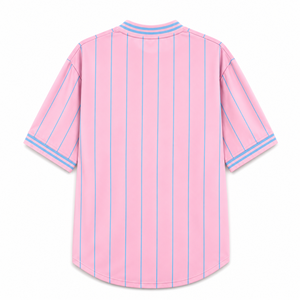 T-shirt personnalisé de la sororité Gamma Phi Delta, manches courtes, logo sur le devant, chemise rayée bleu ciel et rose pour femme, vêtements grecs - Product Image 3