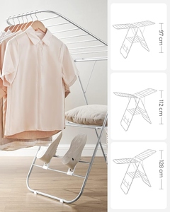 New design Stainless steel portable clothes drying rack folding <b>laundry</b> rack indoor outdoor customization available - Product Image 4